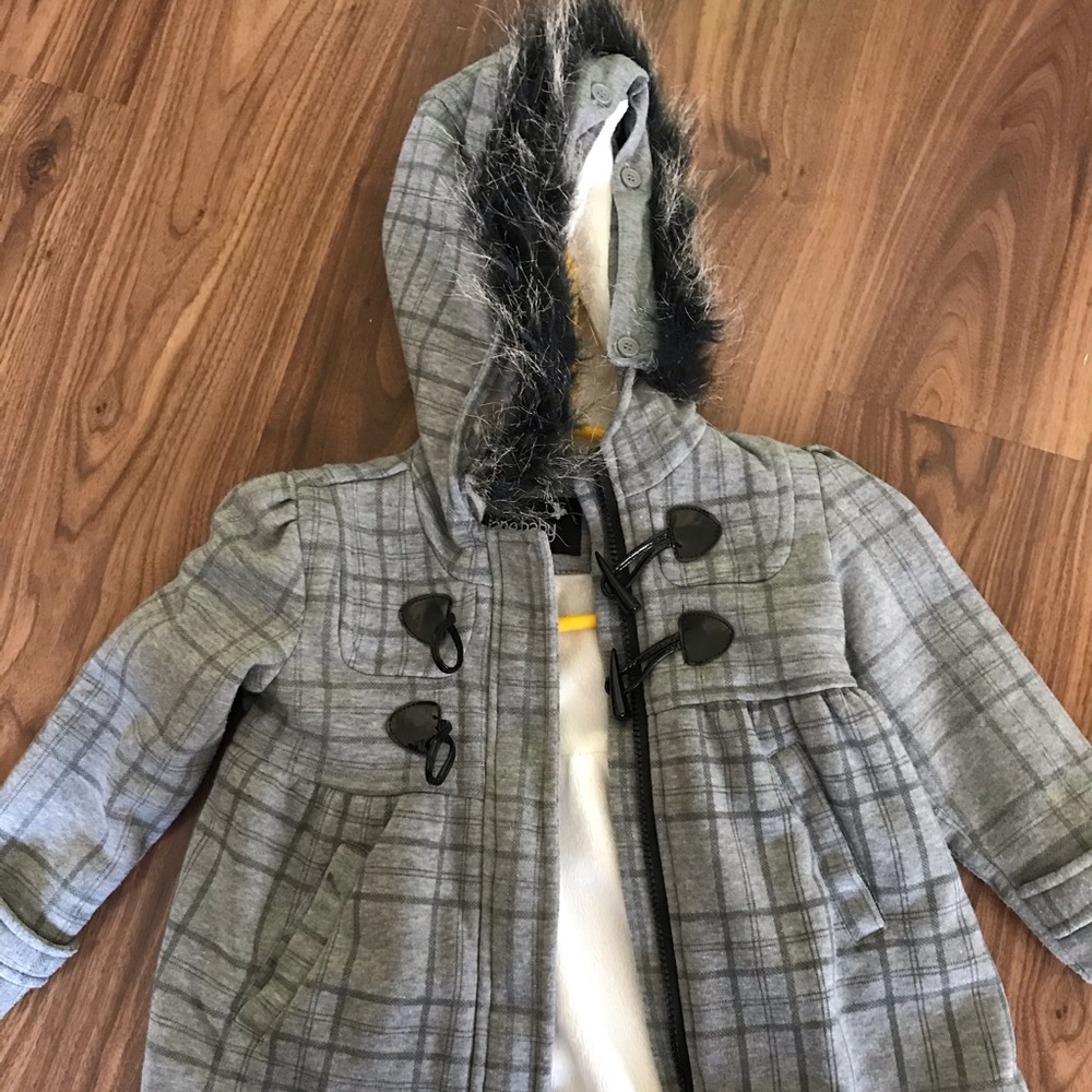 Me Jane Baby Grey Plaid Jacket